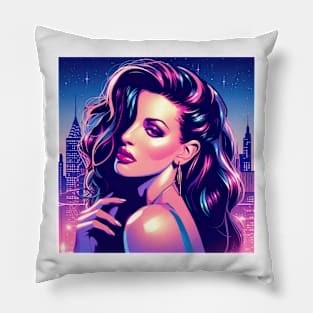 Vaporwave Diva 1980s Model Pillow