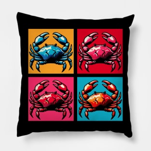 Pop Velvet Crab Art - Trendy Marine Life Pillow