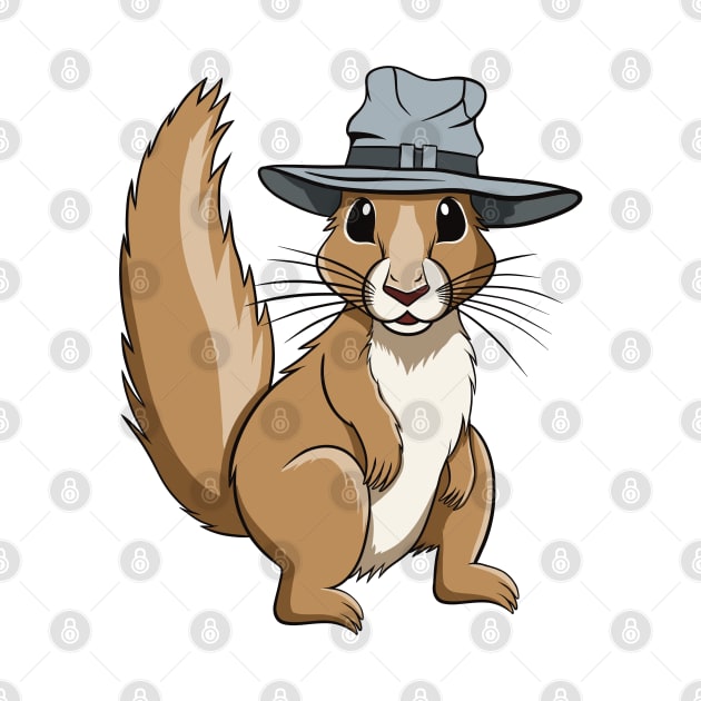 Happy Little Squirrel with Hat by micho2591