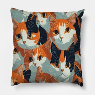 Colorful Cat Pattern Pillow