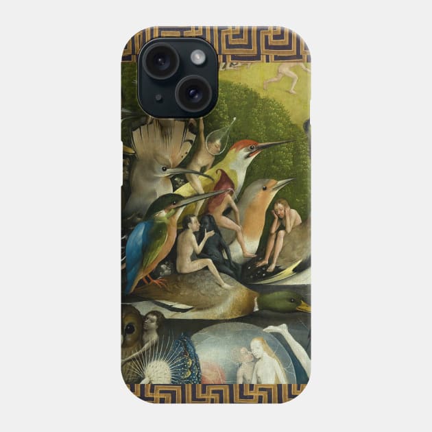 Garden of Earthly Delights ,Paradise, Birds and Animals Detail by Hieronymus Bosch Phone Case by BulganLumini