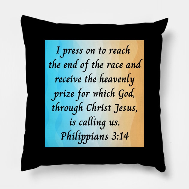 Bible Verse Philippians 3:14 Pillow by Prayingwarrior