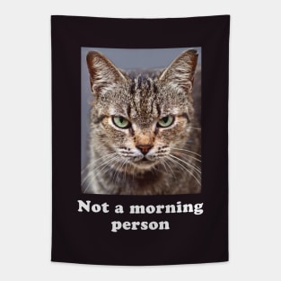 Not a Morning Person Grumpy Kitty for Men & Women Tapestry