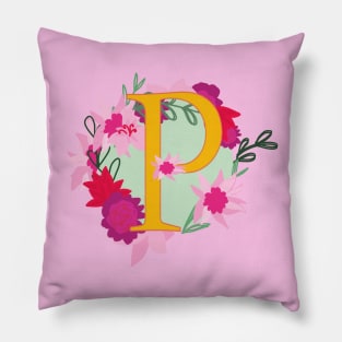 Monogram P, Personalized Initial Pillow