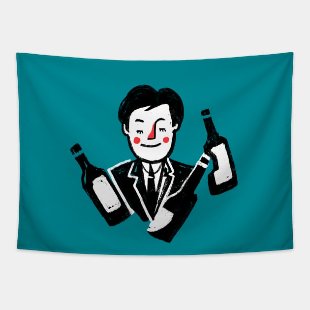 Wine All Night Tapestry by Hello Earthling