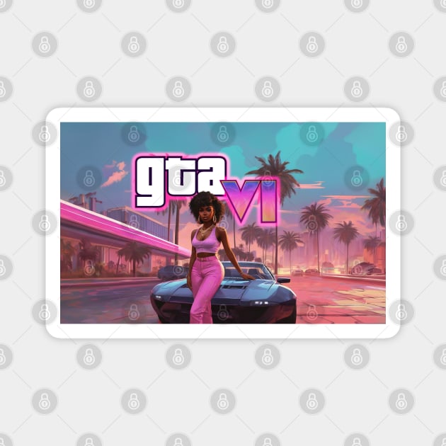 GTA 6 Magnet by Buff Geeks Art