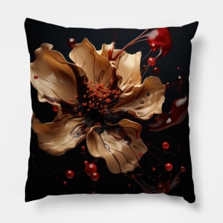 Fluid Blossom Art 3D Digital Art Pillow