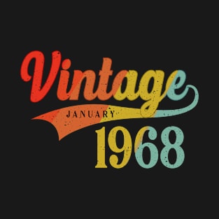 January 1968 Birthday Vintage January 1968 Awesome T-Shirt