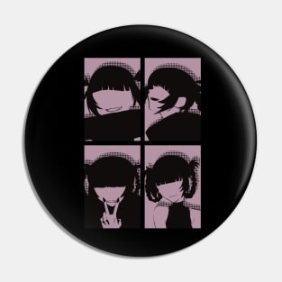 Call of the Night or Yofukashi no Uta Anime Characters Nazuna Nanakusa Face without Eyes in Cool 4 Panels Pop Art Style Pin