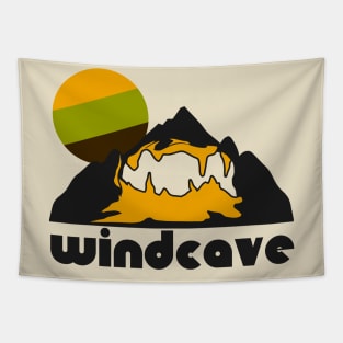 Retro Wind Cave ))(( Tourist Souvenir National Park Design Tapestry