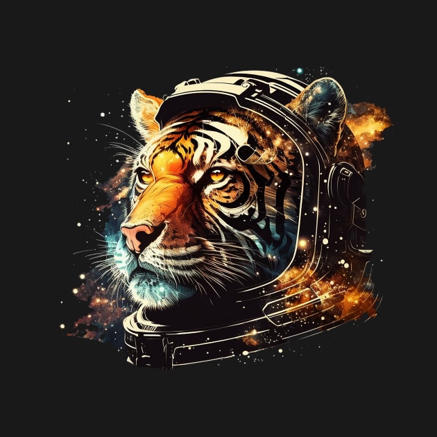 space tiger by a cat cooking