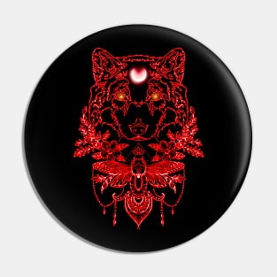 Red Wolf Moon Pin