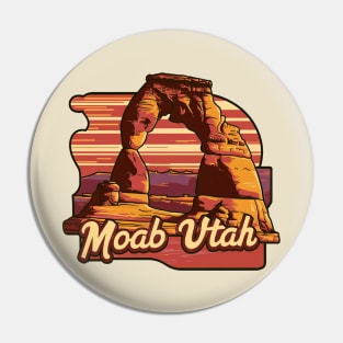 Moab Utah Arches Vintage Sunset Pin