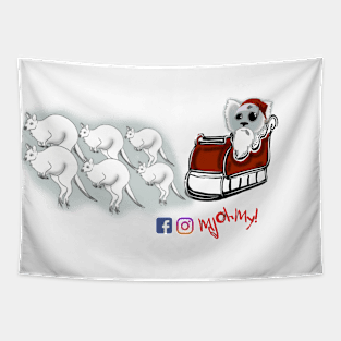 Six white boomers and Santa koala Tapestry