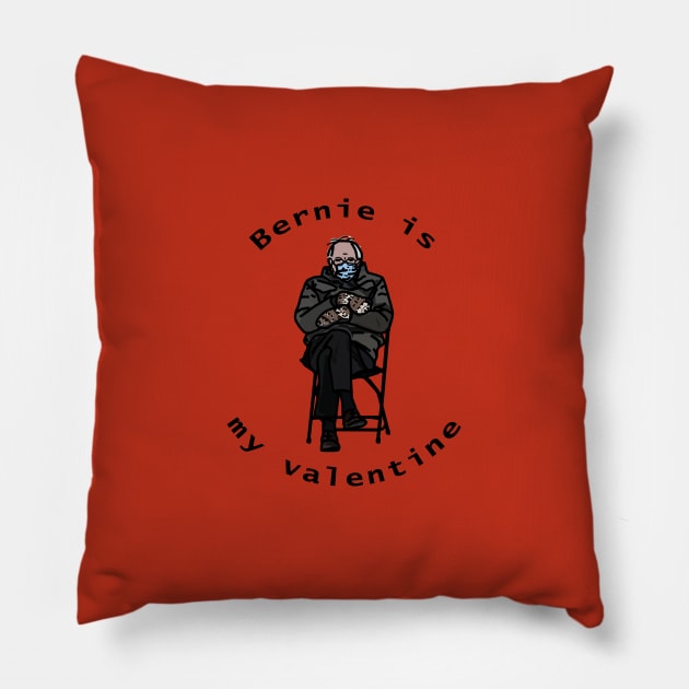 Bernie Sanders Mittens is My Funny Valentine Pillow by ellenhenryart