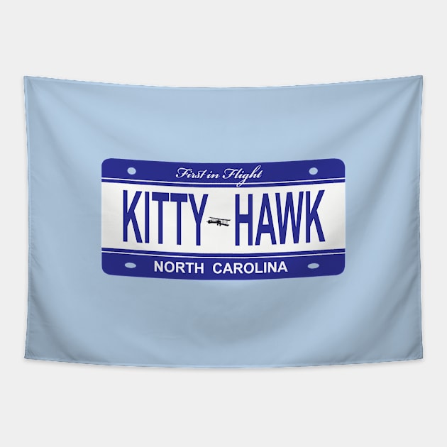 Kitty Hawk License Tapestry by Trent Tides