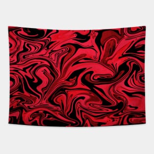 Red and black fluid art, punk rock abstract pattern Tapestry