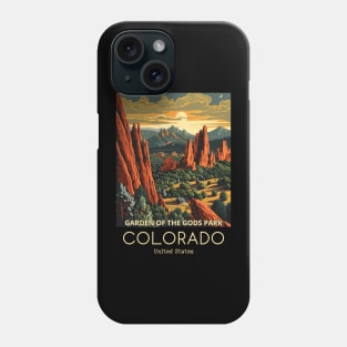 A Vintage Travel Illustration of the Garden of the Gods Park - Colorado - US Phone Case