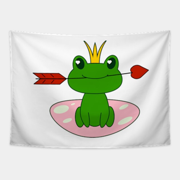 Frog with heart for Valentine's Day, for lovers, for children, for girls Tapestry by IDesign23