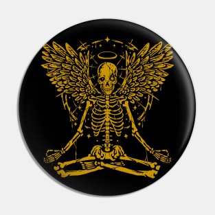 Skeleton Yoga Gold Pin