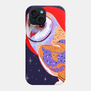 Barn Owl, Red Moon Phone Case