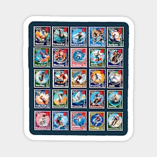 2024 Olympics Commemorative Postage Stamps Magnet