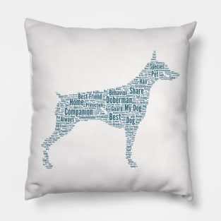 Dog Doberman Animal Pet Text Word Cloud Pillow