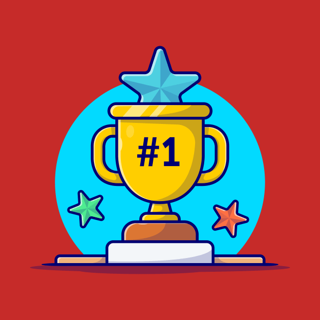 Gold Trophy Cartoon Vector Icon Illustration by Catalyst Labs