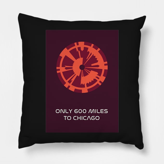 JPL/NASA Perseverance Parachute "600 miles to Chicago" Request Poster #7 Pillow by Walford-Designs