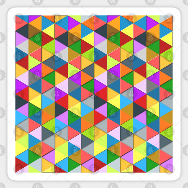 Colorful triangle galore geometric pattern - Geometry - Sticker