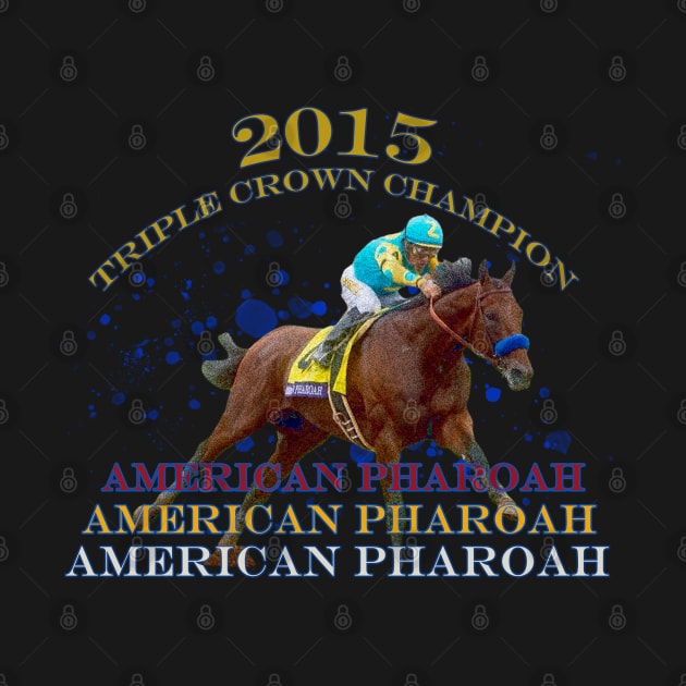 American Pharoah 2015 Triple Crown Champion horse racing design by Ginny Luttrell