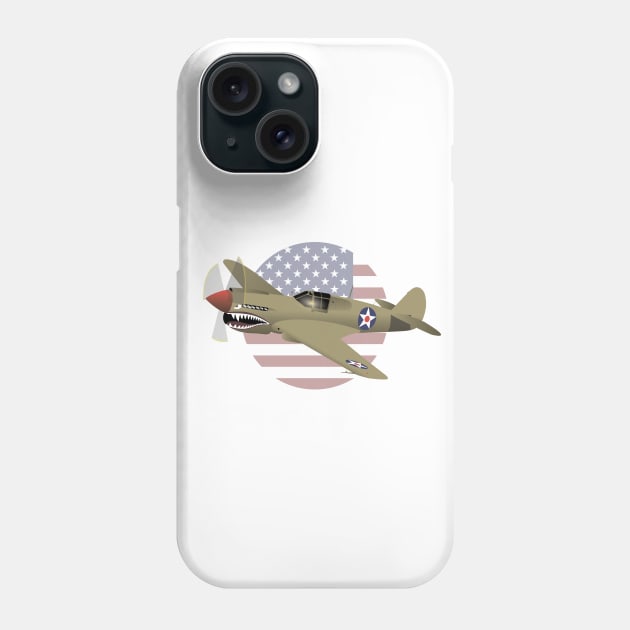 WW2 P-40 Warhawk Airplane Phone Case by NorseTech