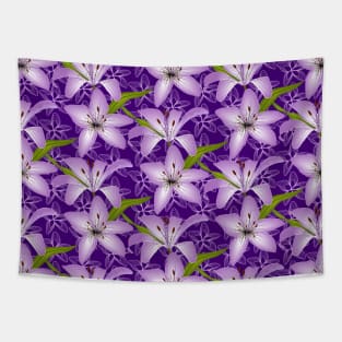 Purple Lily Flowers Pattern Tapestry