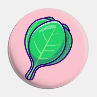 Mustard Green Pakcoy Vegetable Cartoon Pin