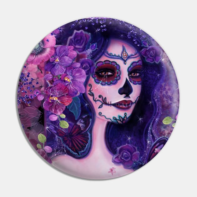 Cantania day of the dead girl with flowers by Renee Lavoie Pin by ReneeLLavoie