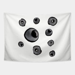 Black and grey spheres Tapestry