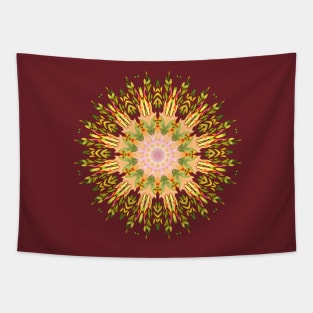 Leaf Nouveau Kaleidoscope Pattern Tapestry