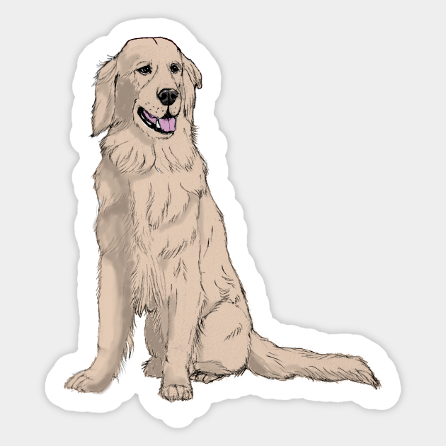 Golden Retriever Sit Retriever Sticker Teepublic Uk