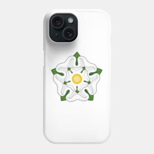 English White York Rose Tudor Heraldic Emblem Phone Case