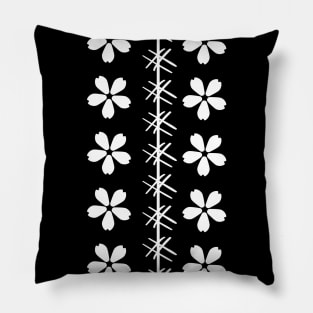 White Flowers aesthetic minimalist design Pillow