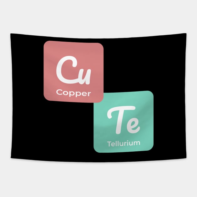 CuTe Chemistry: When Copper & Tellurium Make Something Adorable Tapestry by RetroWavePrints