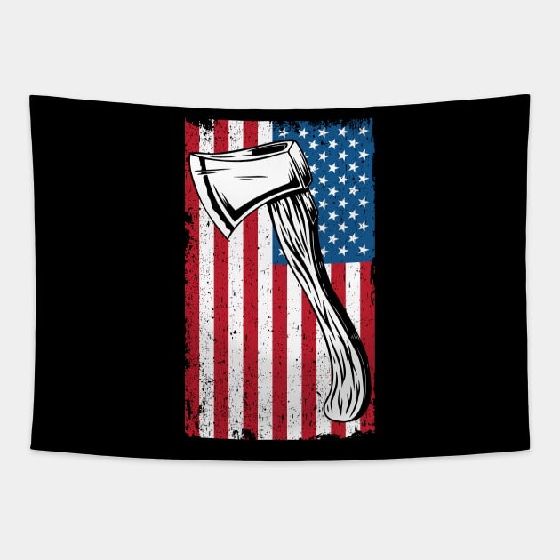 Axe throwing usa Tapestry by Onceer