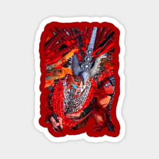 Woman dressed in red native costume Magnet