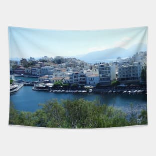 Summer Sunset In Crete sightseeing trip photography from city scape Crete Greece summer Tapestry