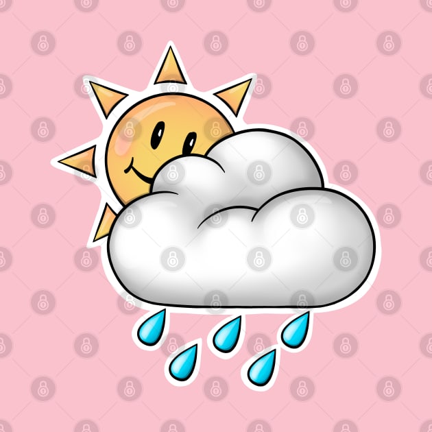 Reva Prisma Sun behind a raincloud emoji by Mei.illustration