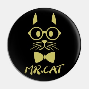 Gold Mr Cat Pin