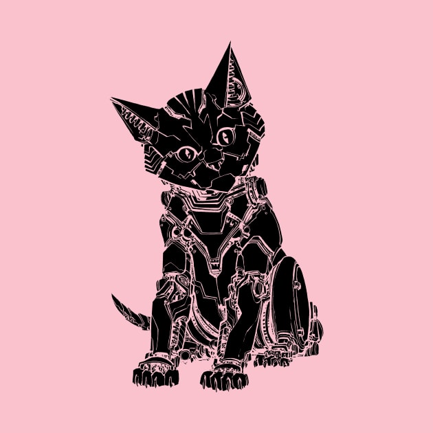 Robot Cat (black shape) by WhiskeyMech