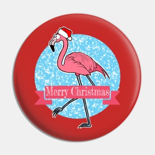 Flamingo Merry Christmas Pin