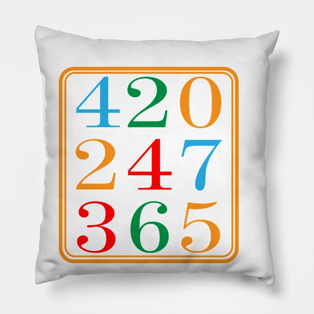 420 247 365 Weed Smoker Logo Pillow by Illustrious Graphics 