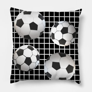 Soccer Balls On Goal Post Net Pillow